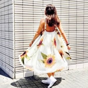 Kimchi Blue Fleur Babydoll Floral Midi Dress